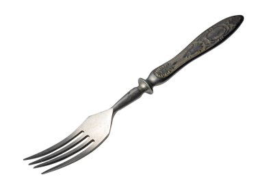 çatal beyaz arka plan üzerinde izole. metal çatal. vintage çatal.  