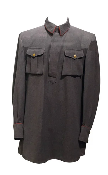 Tiszt egyenruhán a szovjet hadsereg izolált fehér alapon. a második világháború tisztjének kabátja — Stock Fotó