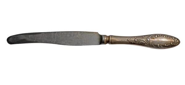 Cuchillo aislado sobre fondo blanco. cuchillo de metal. cuchillo vintage . — Foto de Stock
