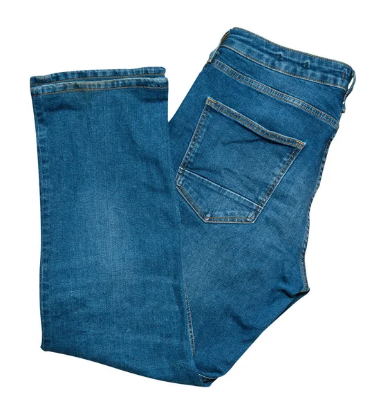 Blå jeans isolerad på vit bakgrund. Vackra jeans — Stockfoto