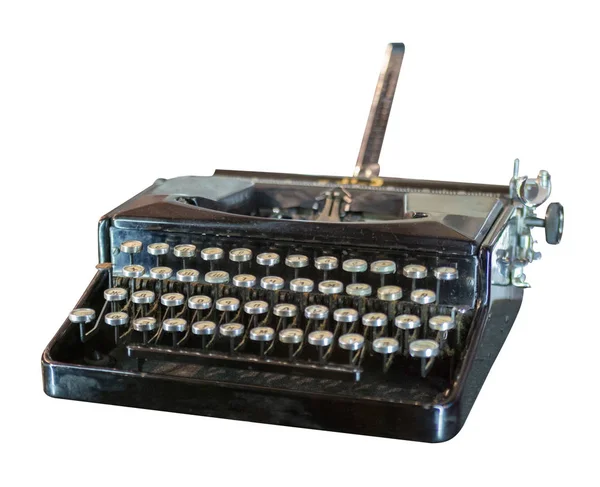 Macchina da scrivere vintage isolata su sfondo bianco. vecchia macchina da scrivere — Foto Stock