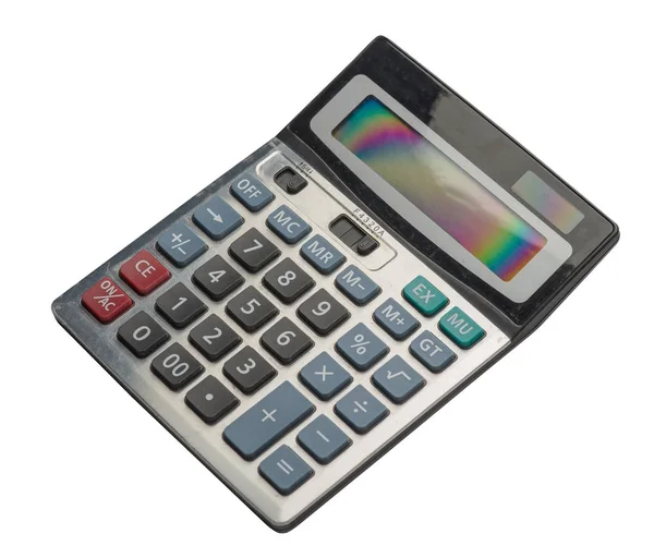 Calcolatrice isolata su sfondo bianco. — Foto Stock
