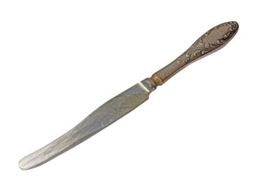 Bıçak beyaz bir arka plan üzerinde izole. metal bıçak. vintage bıçak.  