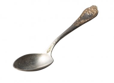 beyaz arka plan üzerinde izole kaşık. metal kaşık. vintage kaşık. 