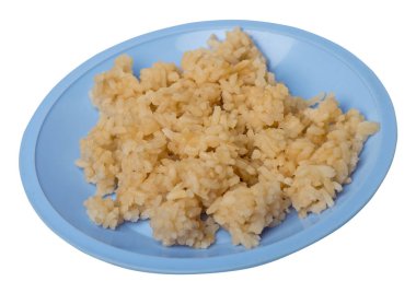  soya soslu pirinç beyaz arka plan üzerinde izole. soya sau pirinç