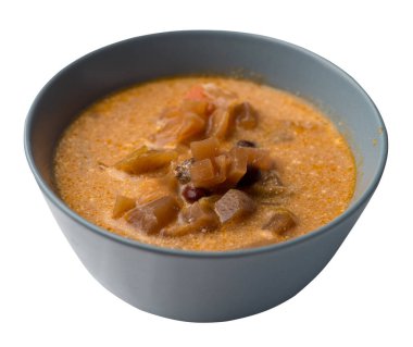 borscht çorbası beyaz bir arka plan üzerinde izole. içinde borscht çorbası