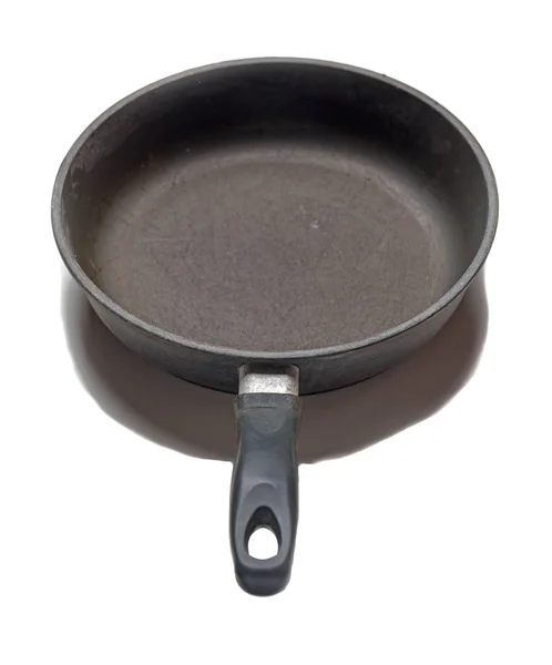 Empty iron pan with isolated on white background. — Stock Photo, Image