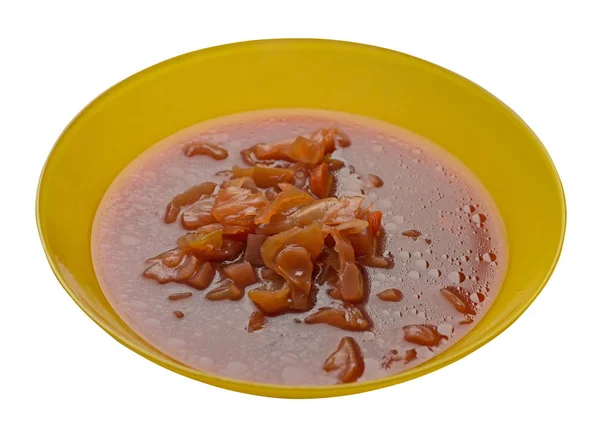 흰색 배경에 고립 된 야채 수프 .야채 수프 에 p — 스톡 사진