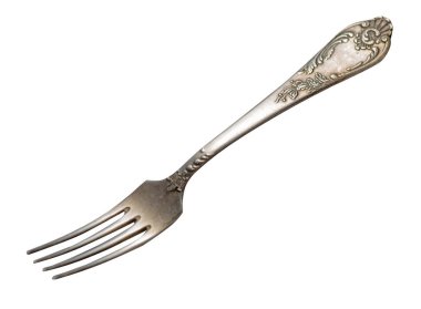 çatal beyaz arka plan üzerinde izole. metal çatal. vintage çatal. 