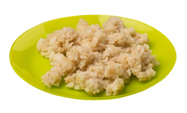 Ryż w sosie sojowym na białym tle. ryż w Soi sau — Zdjęcie stockowe
