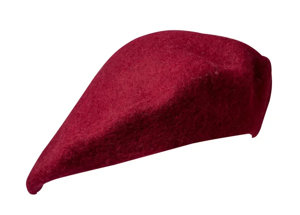 Beret isolerad på vit bakgrund. hatt kvinnliga beret — Stockfoto