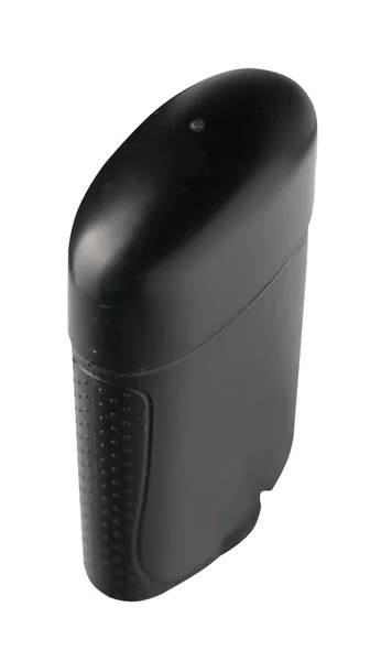 Deodorante isolato su fondo bianco. bottiglia deodorante nero — Foto Stock