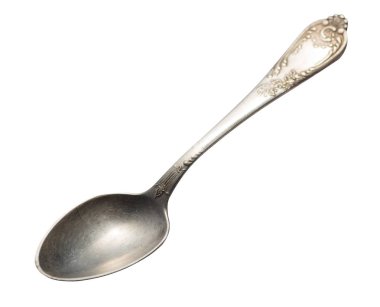 beyaz arka plan üzerinde izole kaşık. metal kaşık. vintage kaşık. 