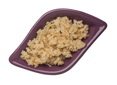  soya soslu pirinç beyaz arka plan üzerinde izole. soya sau pirinç