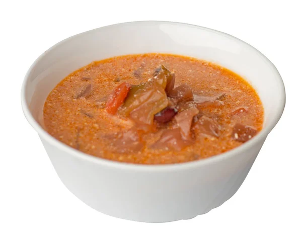Sopa de borscht aislada sobre un fondo blanco. sopa de borscht en el —  Fotos de Stock
