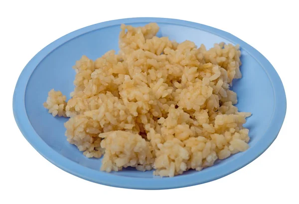 흰 배경에 고립 된 간장 쌀. 콩 사우에 쌀 — 스톡 사진