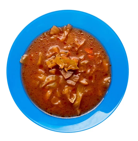 Gemüsesuppe isoliert auf weißem Hintergrund. Gemüsesuppe in Suppe — Stockfoto