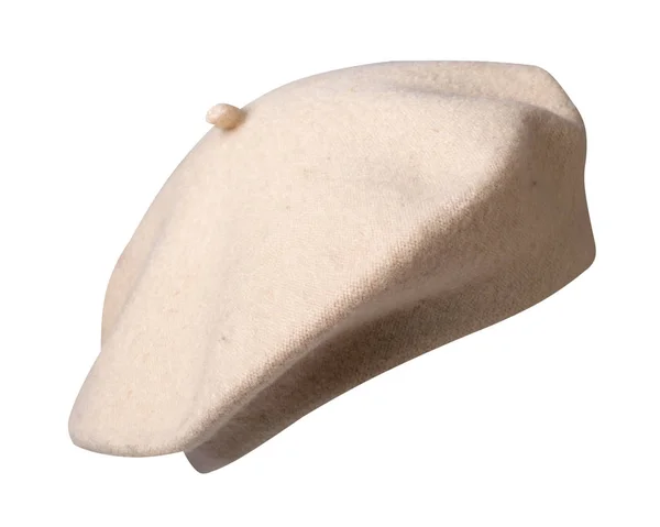 Boina aislada sobre fondo blanco. sombrero boina femenina — Foto de Stock