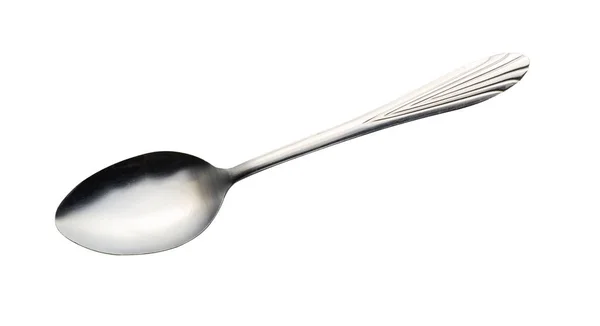 Cucchiaio isolato su sfondo bianco. cucchiaio di metallo. cucchiaio vintage . — Foto Stock