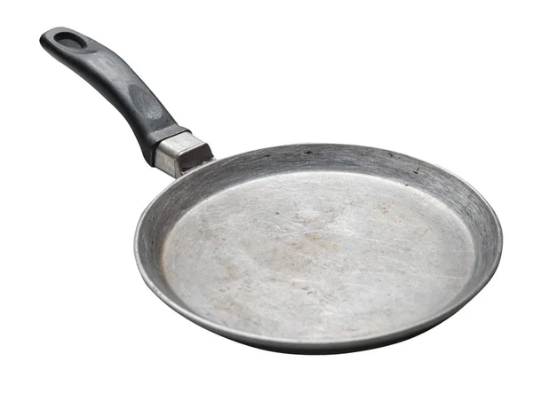 Empty iron pan with isolated on white background. — Stock Photo, Image