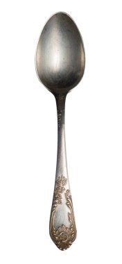 beyaz arka plan üzerinde izole kaşık. metal kaşık. vintage kaşık. 