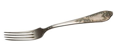 çatal beyaz arka plan üzerinde izole. metal çatal. vintage çatal.  