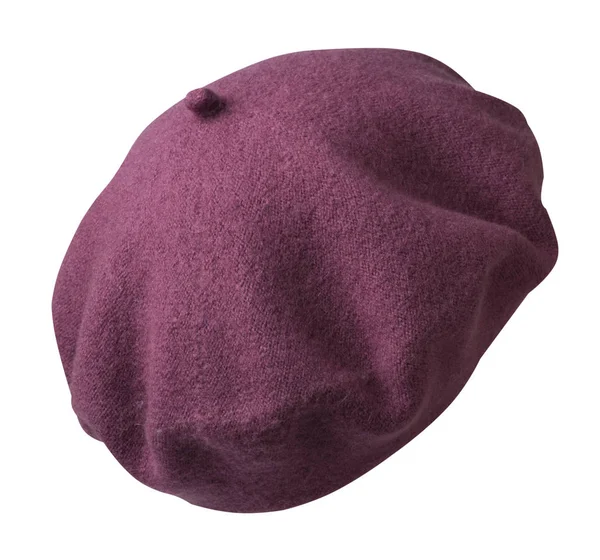 Beret isolerad på vit bakgrund. hatt kvinnliga beret — Stockfoto