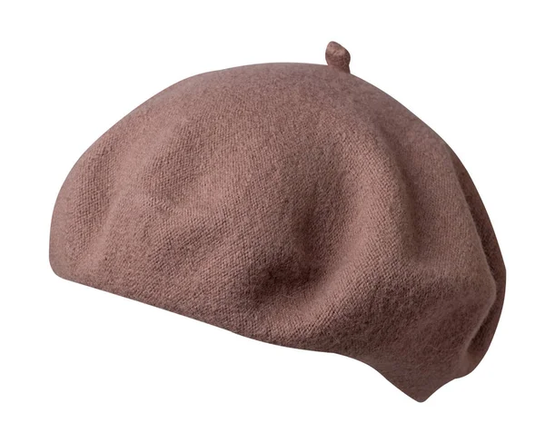 Beret isolerad på vit bakgrund. hatt kvinnliga beret — Stockfoto