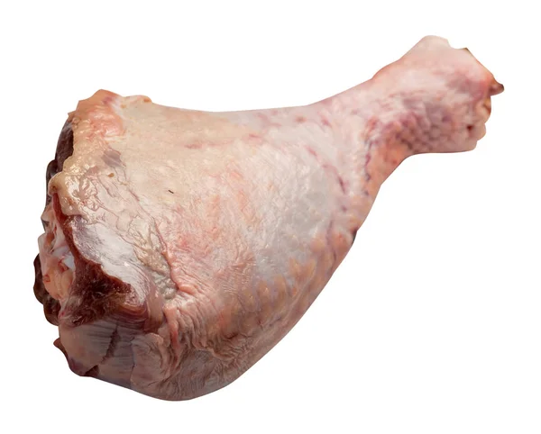 Råa, färska Turkiet shin, kycklingben, isolerad på vit bakgrund — Stockfoto