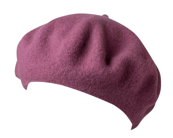 Beret isolerad på vit bakgrund. hatt kvinnliga beret — Stockfoto