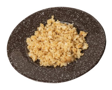  soya soslu pirinç beyaz arka plan üzerinde izole. soya sau pirinç