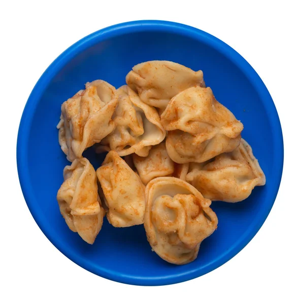 Dumplings op een plaat geïsoleerd op witte achtergrond. Dumplings in — Stockfoto