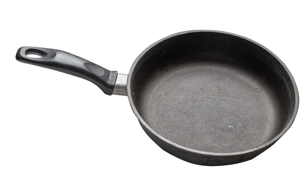 Empty iron pan with isolated on white background. — Stock Photo, Image