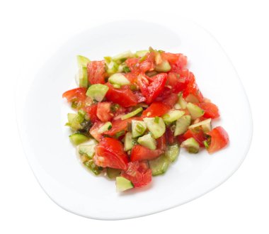 salatalık, domates ve yeşil soğan ile vejetaryen salata .vega