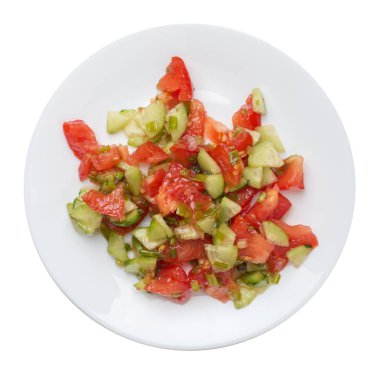 salatalık, domates ve yeşil soğan ile vejetaryen salata .vega