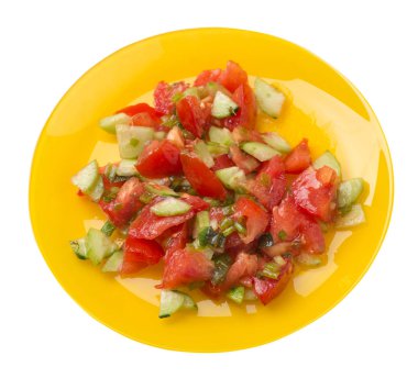 salatalık, domates ve yeşil soğan ile vejetaryen salata .vega