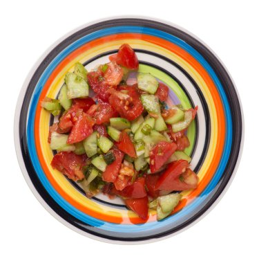 salatalık, domates ve yeşil soğan ile vejetaryen salata .vega