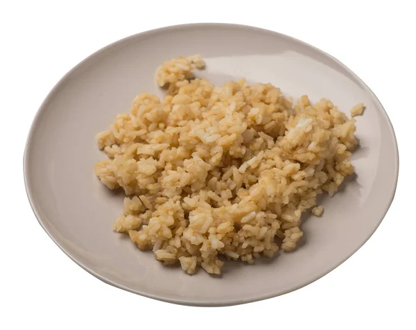 Rijst in sojasaus geïsoleerd op witte achtergrond. rijst in soja sau — Stockfoto