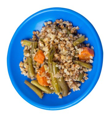 sarımsak ve havuç wh izole ile yeşil fasulye ile karabuğday