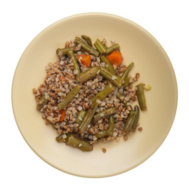 sarımsak ve havuç wh izole ile yeşil fasulye ile karabuğday