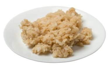  soya soslu pirinç beyaz arka plan üzerinde izole. soya sau pirinç