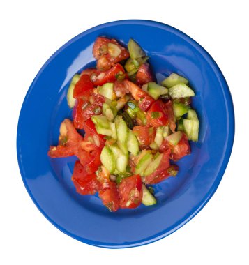 salatalık, domates ve yeşil soğan ile vejetaryen salata .vega