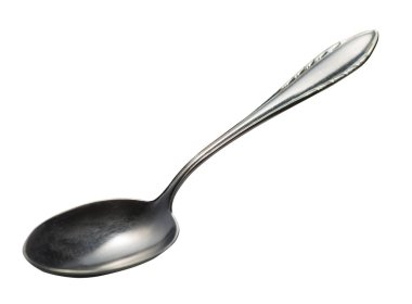 beyaz arka plan üzerinde izole kaşık. metal kaşık. vintage kaşık. 