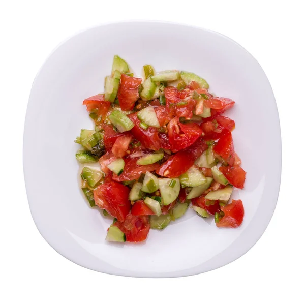Salade végétarienne aux concombres, tomates et oignons verts .vega — Photo