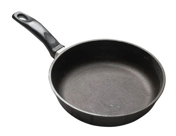Empty iron pan with isolated on white background. — Stock Photo, Image
