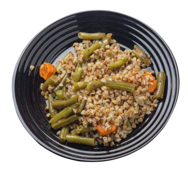 sarımsak ve havuç wh izole ile yeşil fasulye ile karabuğday