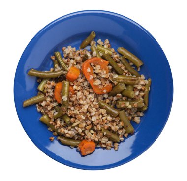 sarımsak ve havuç wh izole ile yeşil fasulye ile karabuğday