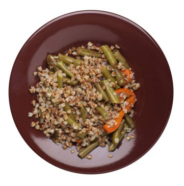 sarımsak ve havuç wh izole ile yeşil fasulye ile karabuğday