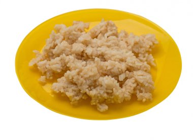  soya soslu pirinç beyaz arka plan üzerinde izole. soya sau pirinç