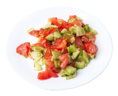 salatalık, domates ve yeşil soğan ile vejetaryen salata .vega